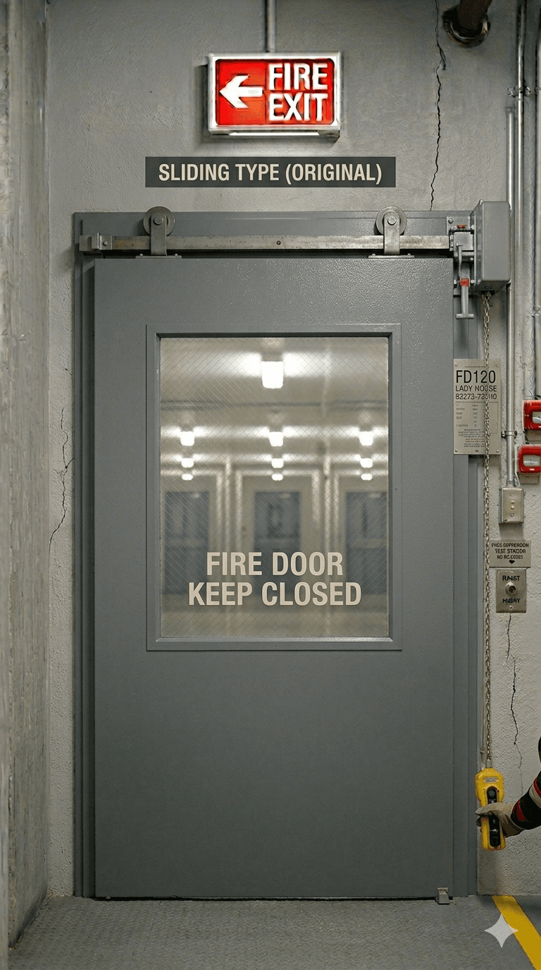 Industrial fire safety entrance